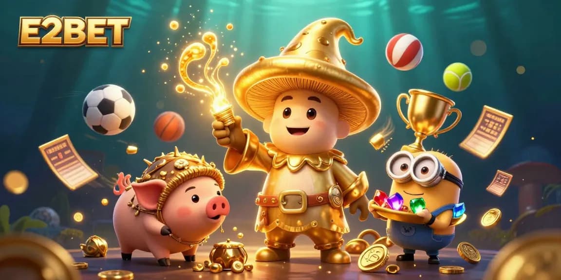 E2BET offers a vibrant casino experience with magical elements, treasure hunting, and exciting gambling action.