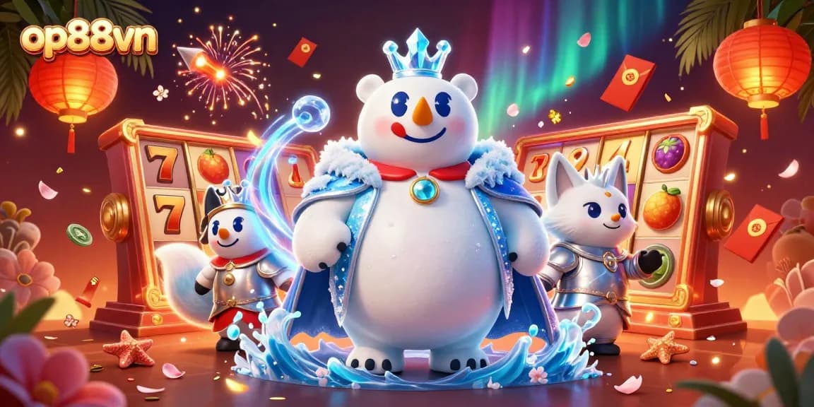 Experience the thrill of op88vn's casino universe with dynamic 3D characters and exciting game elements.