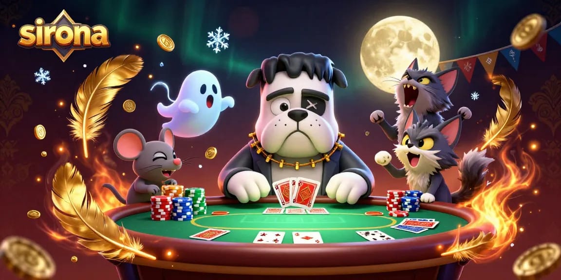 Sirona's thrilling poker scene with a Frankenstein bulldog and a werewolf kitten.