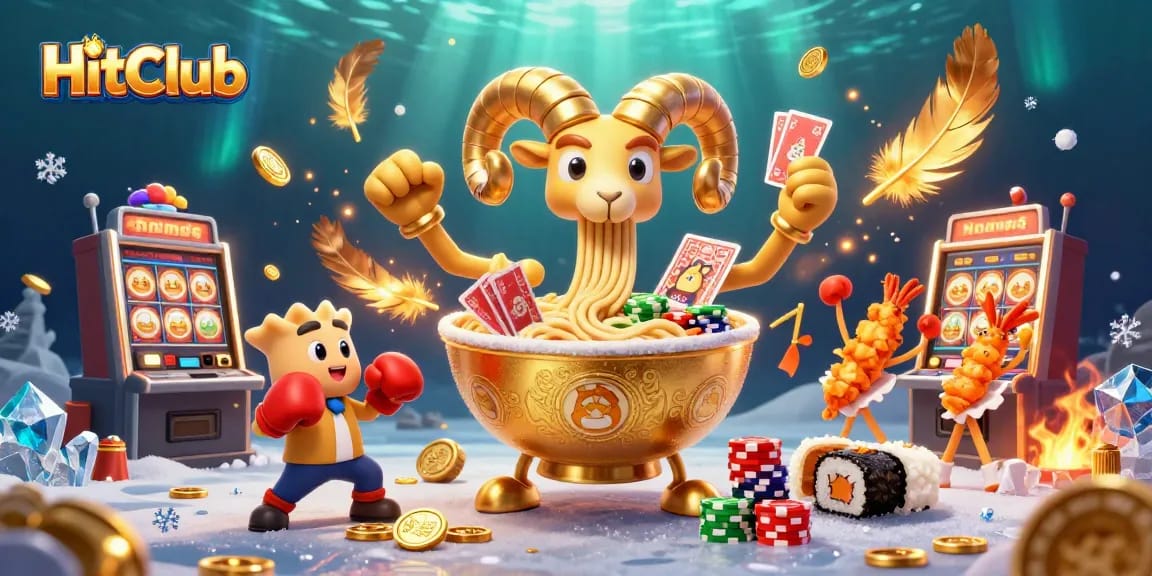 Experience the thrill of winning at HitClub with a vibrant 3D scene filled with dynamic casino action.