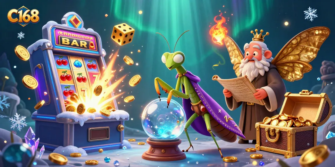 C168 offers thrilling online jackpot experiences amidst dynamic casino game visuals and festive elements.