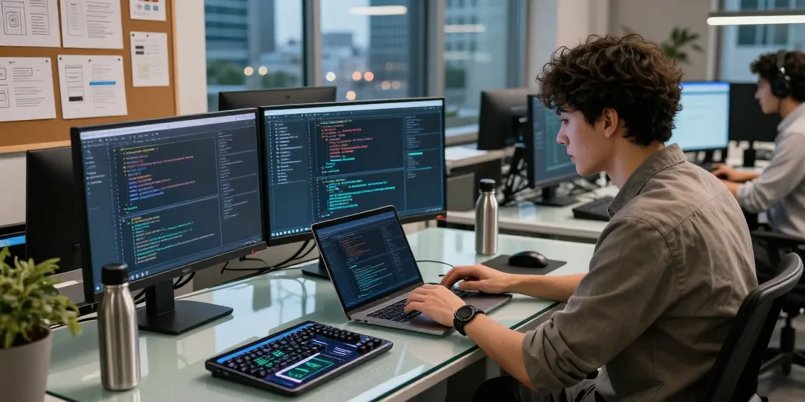 Dynamic workspace showcasing a developer collaborating on code within the WPS Official Website tech environment.