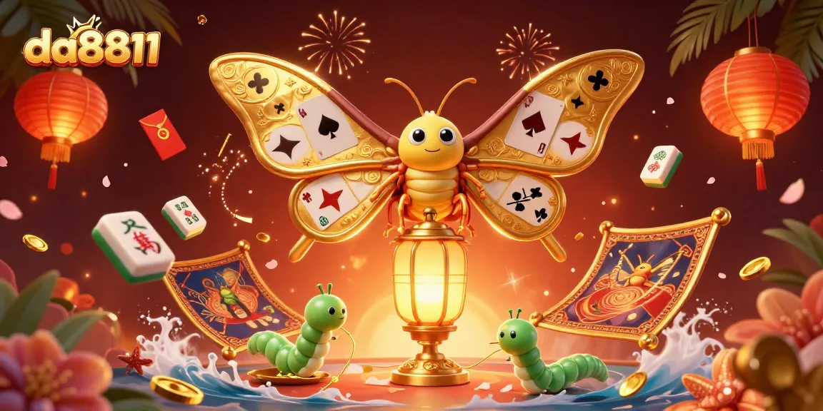 Experience thrilling casino action with da8811 in this vibrant 3D illustration featuring a majestic atlas moth.