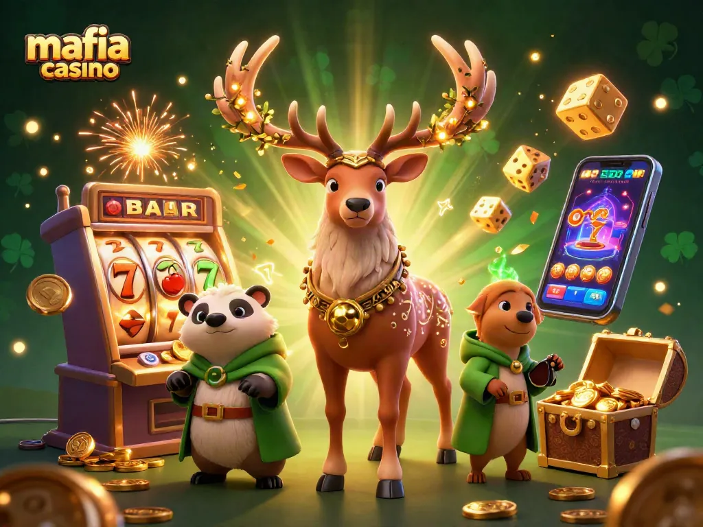 Experience the excitement of mafia casino with 3D characters and vibrant gaming elements.
