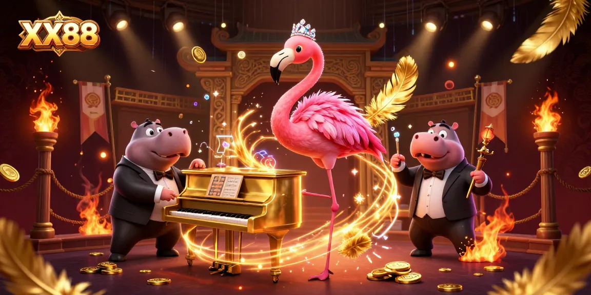 Engage with thrilling gameplay at XX88, where a vibrant casino scene comes alive with musical characters and gaming elements.