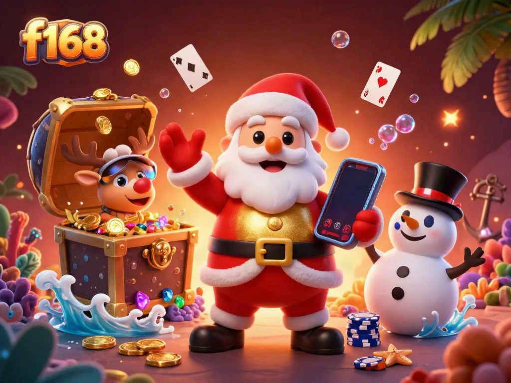 Experience the excitement of f168 casino with joyful characters amid a vibrant slot-filled backdrop.