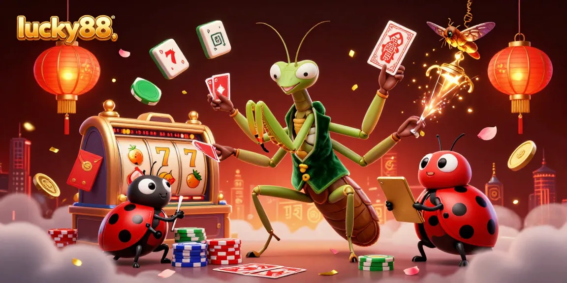 Experience thrilling luckiness at lucky88 with vibrant casino elements in a stunning illustration.