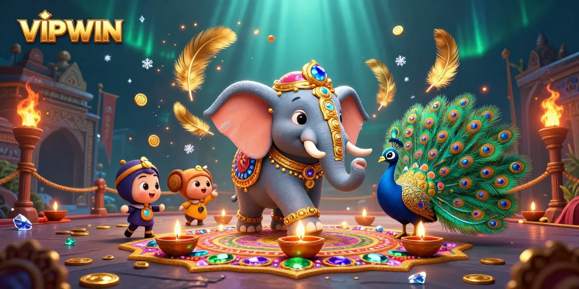 Engage with VIPWIN's vibrant gaming world featuring diverse characters and rich casino elements.