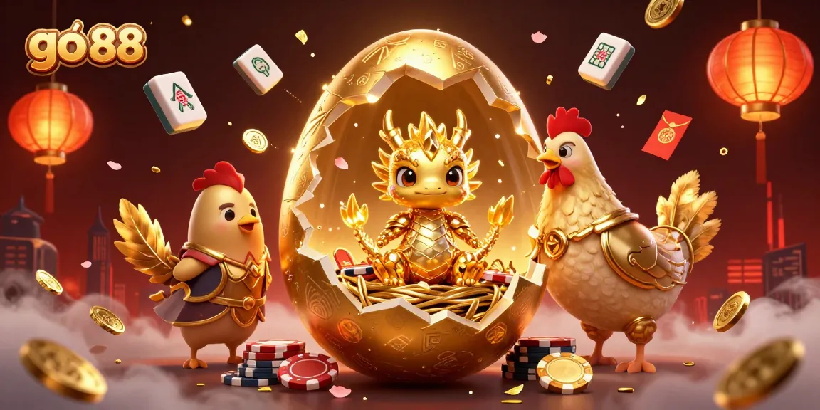 Engage with the stunning go 88 world where a golden dragon emerges from a nest of poker chips.
