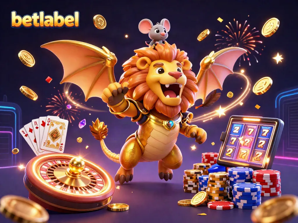 Win big at betlabel with exciting games and dazzling rewards amidst a fantastical casino scene.