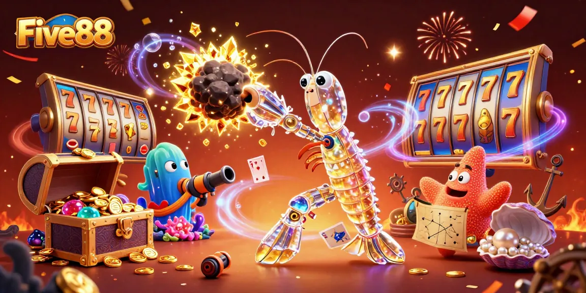Experience exciting gameplay at Five88 with our vibrant galactic-themed casino illustration featuring dynamic character action.