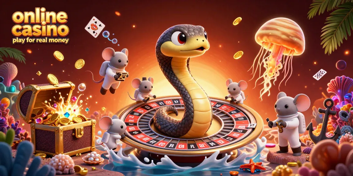 Join astronaut mice in online casino play for real money as they bet with a cosmic dealer in this vibrant scene.
