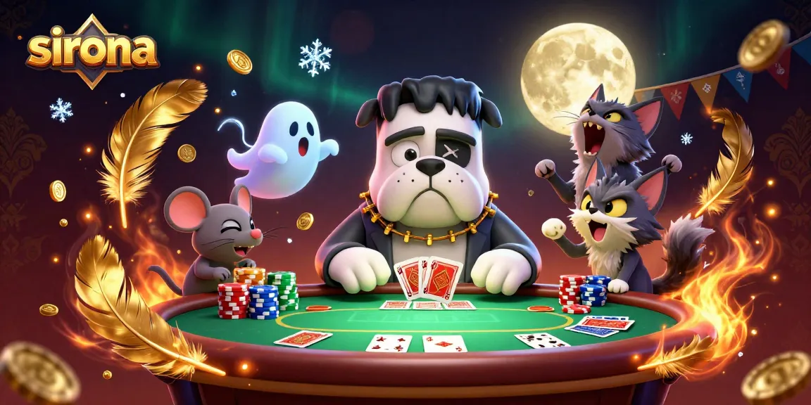Sirona's thrilling poker scene with a Frankenstein bulldog and a werewolf kitten.