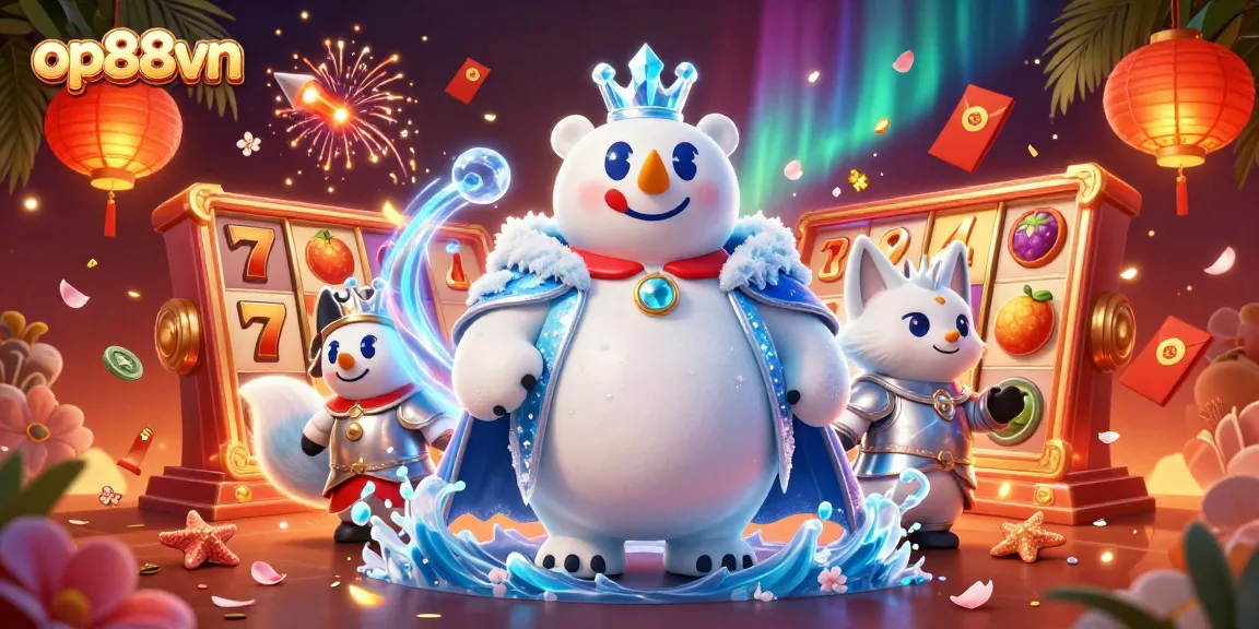 Experience the thrill of op88vn's casino universe with dynamic 3D characters and exciting game elements.