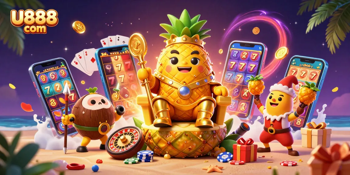 Engage with thrilling slots and games at U888 com with vibrant casino characters and dynamic gaming elements.