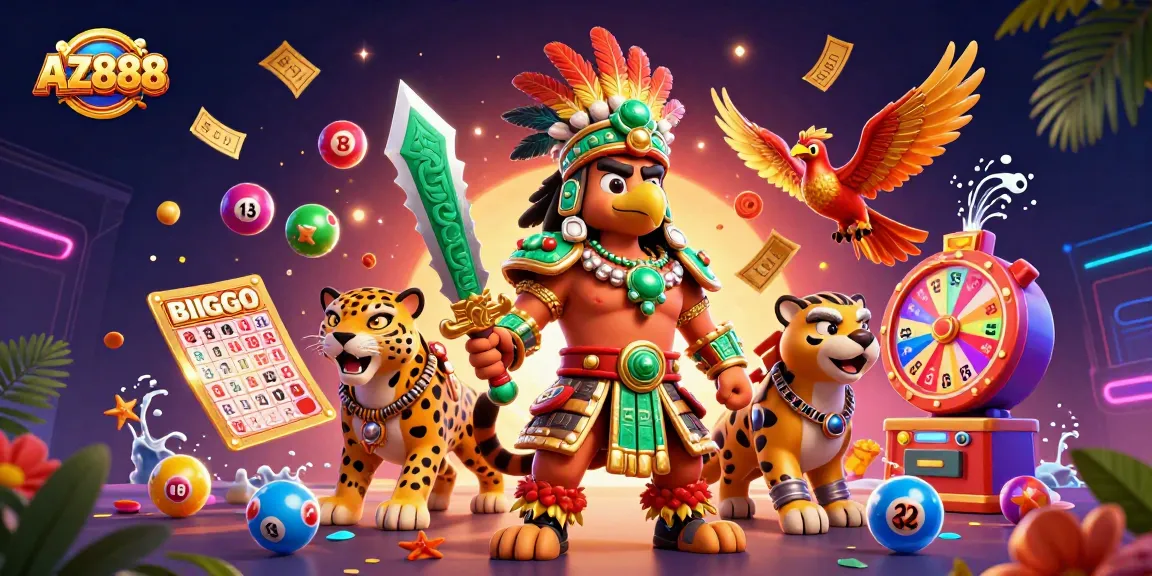 Experience the thrilling gameplay of AZ888 with dynamic lottery elements and Aztec warriors