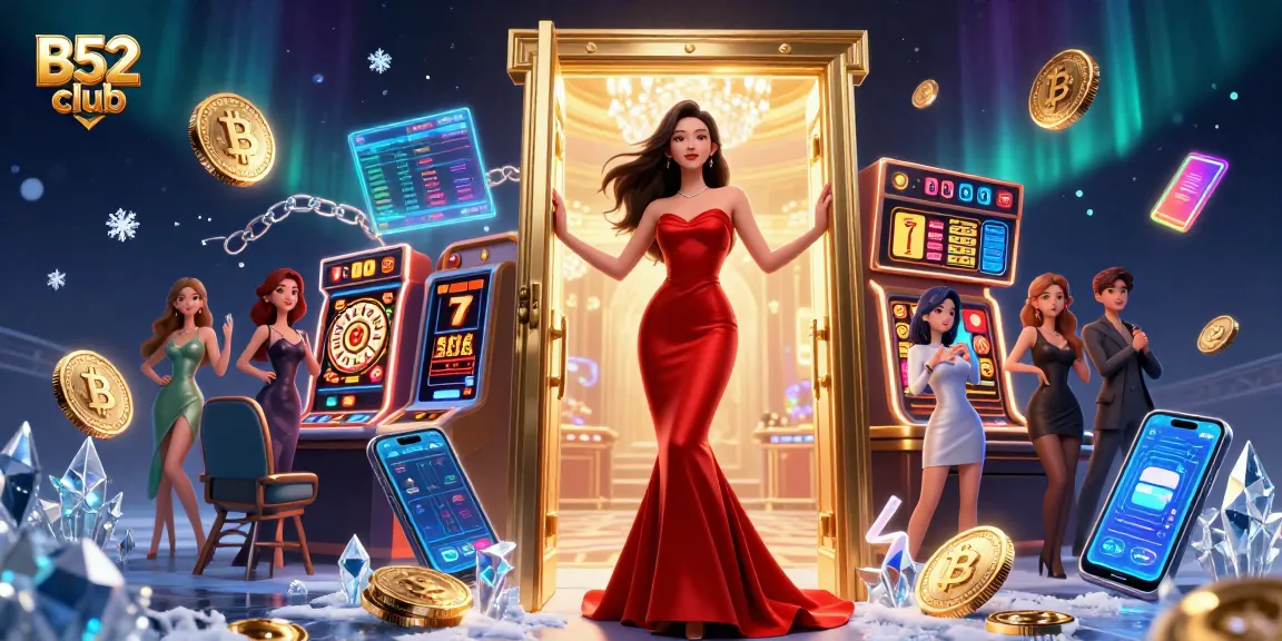 B52 club offers an immersive casino experience with vibrant slot machines and stunning VIP elements.