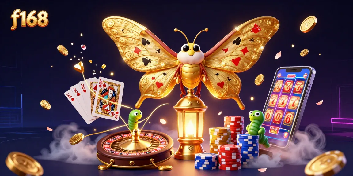 Experience thrilling moments with f168 in this vibrant 3D casino scene showcasing dynamic gaming elements.