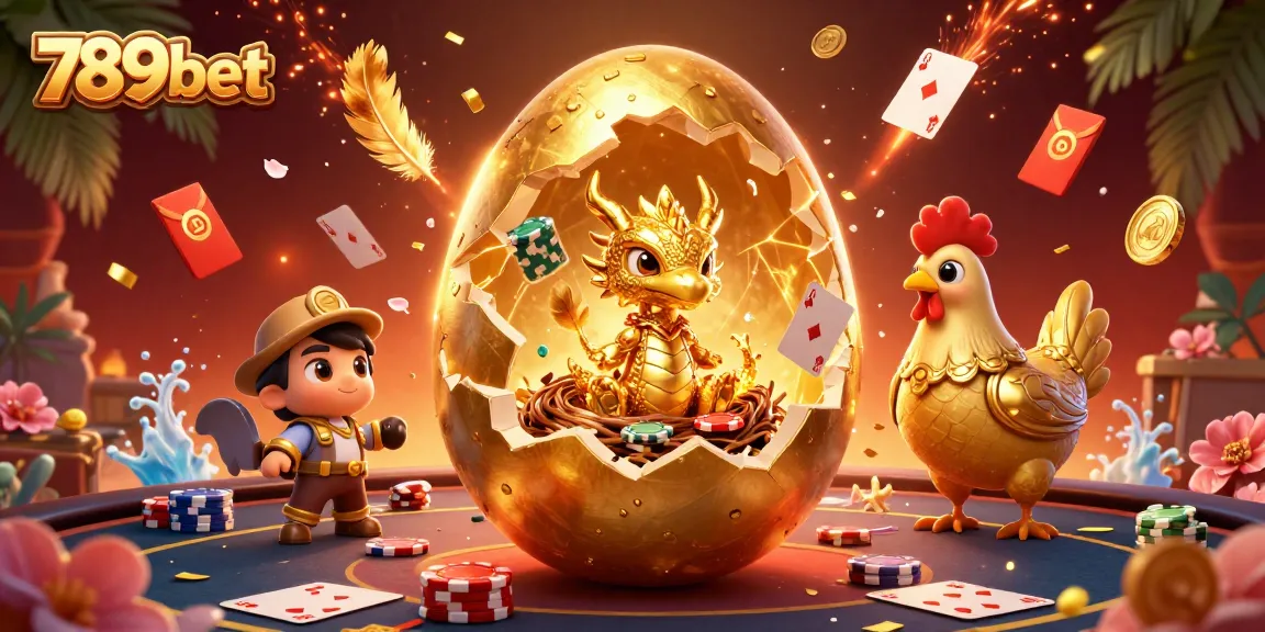 Engage in thrilling casino action with 789bet's vibrant visualization of poker games and golden elements.